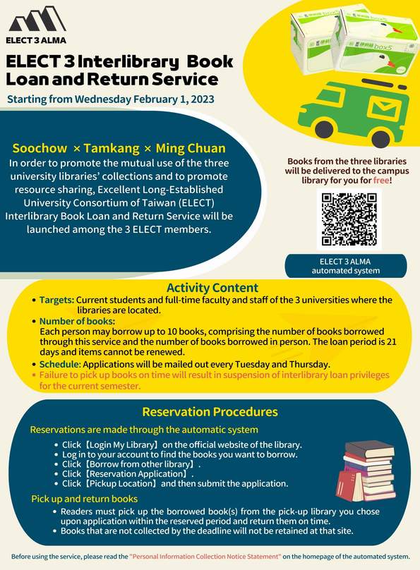 Elect 3 Interlibrary Book Loan and Return Service